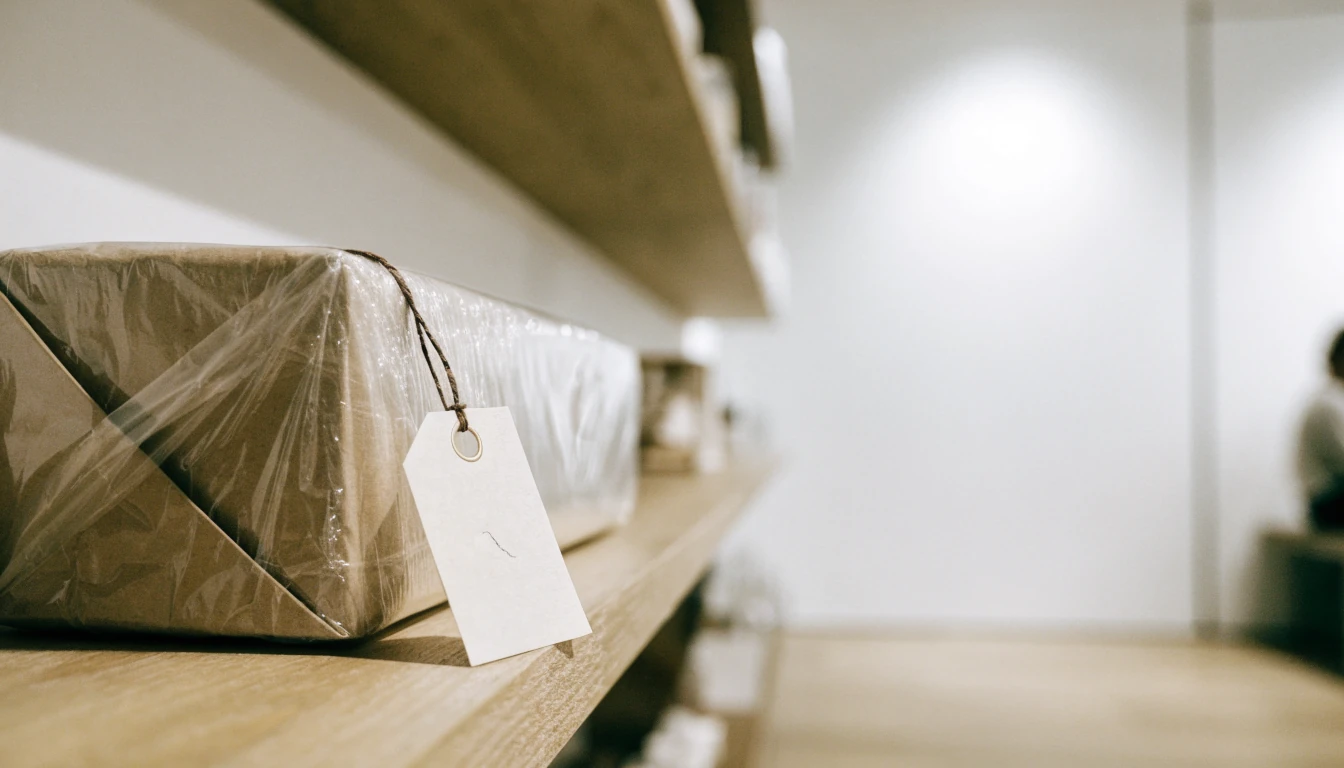 Prislapp på paket i en svensk butikshylla
