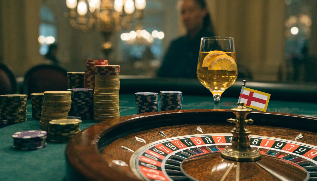 Elegant roulettehjul med marker och svensk touch på casinobord