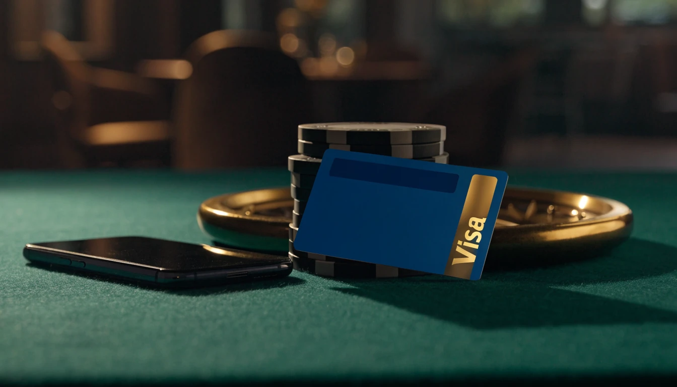 Generisk kreditkorts prototyp med casinotema och marker